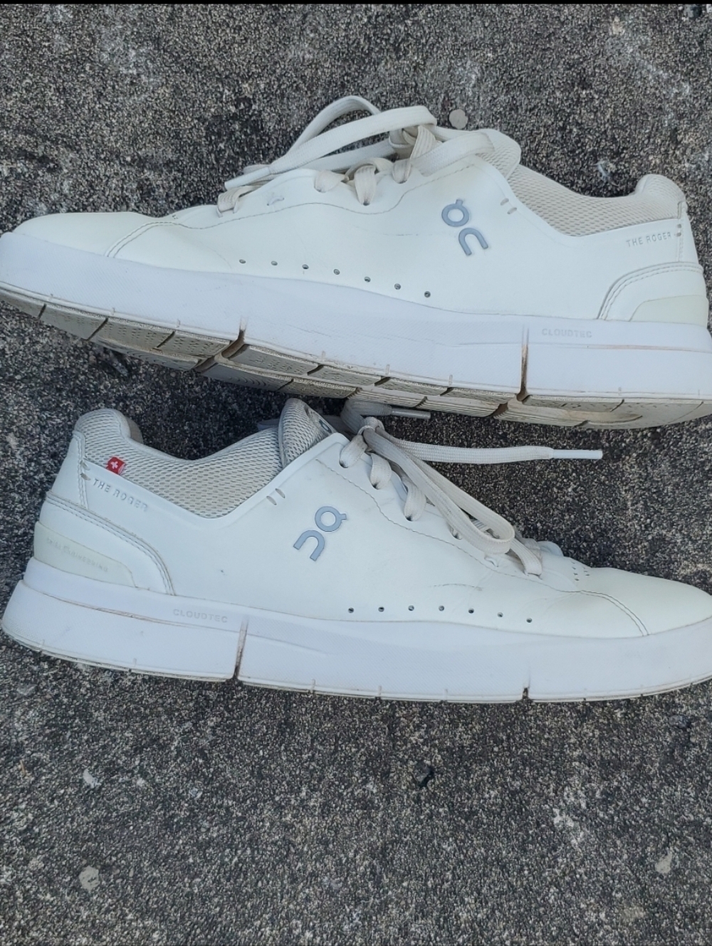 On Cloud THE ROGER ADVANTAGE White Leather Sneakers Men's 10.5